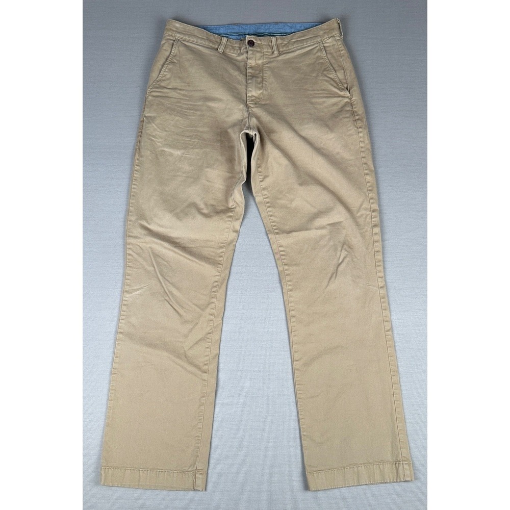 LL Bean Lake Washed Standard Fit Classic Chino Pants men's 34x32 Tan Beige